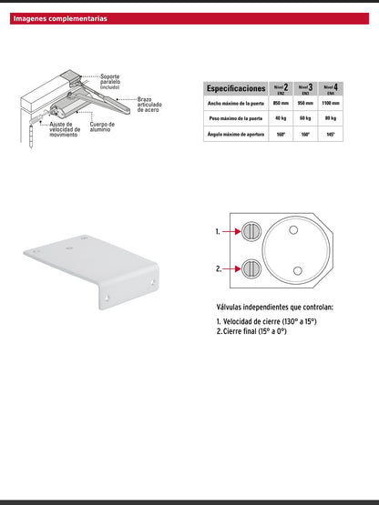 Bisagra de doble acción de 3 pulgadas en acero latonado