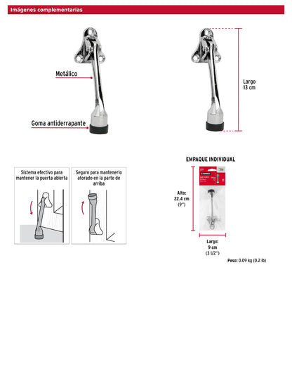 Fijapuerta metálico acabado cromo