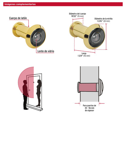 Mirilla de seguridad acabado latón