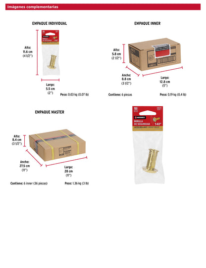 Mirilla de seguridad acabado latón