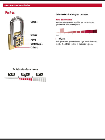 Blíster con 2 candados de hierro de 25 mm con gancho corto
