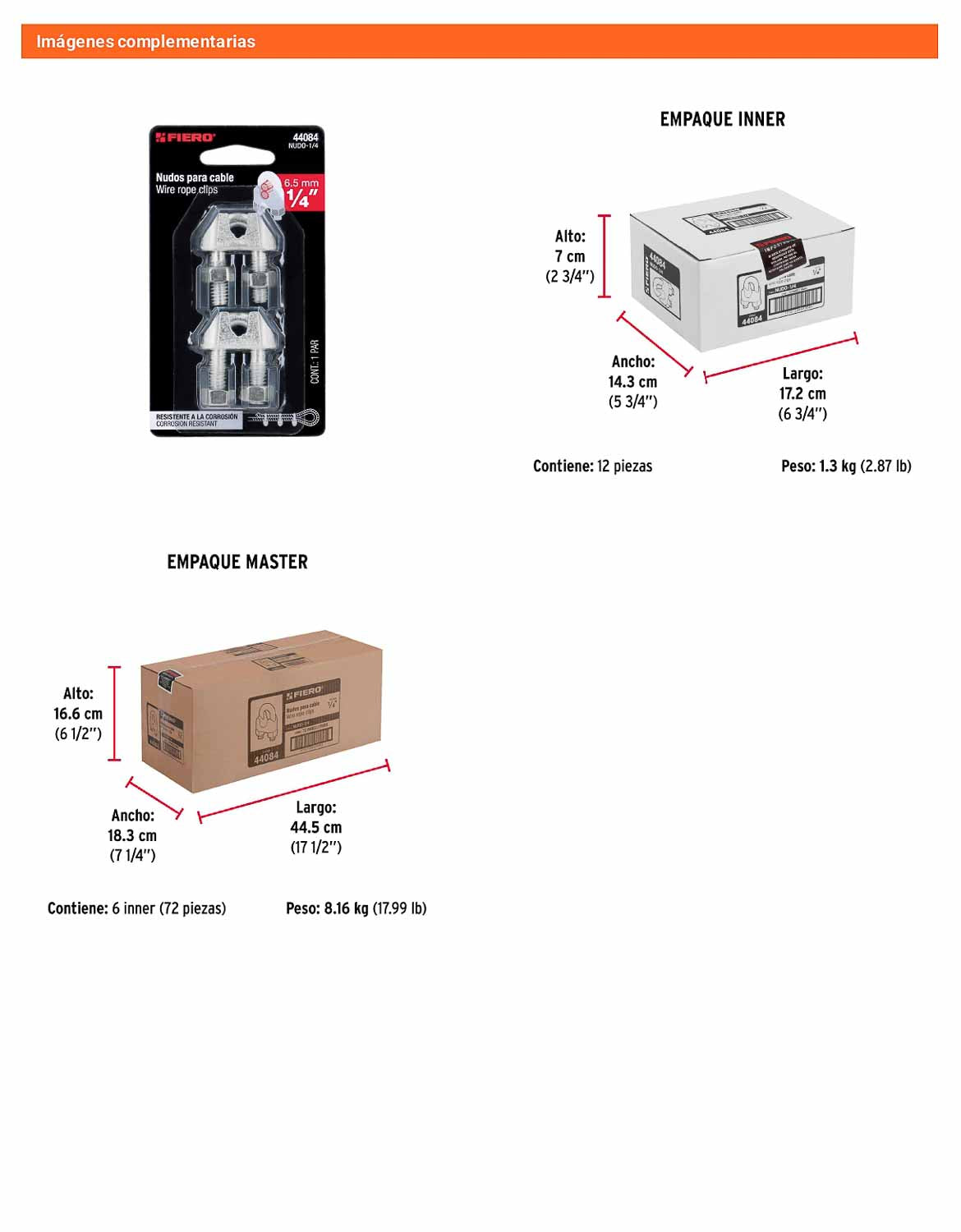 Nudo Perro Hierro Galvanizado Cable 1/4