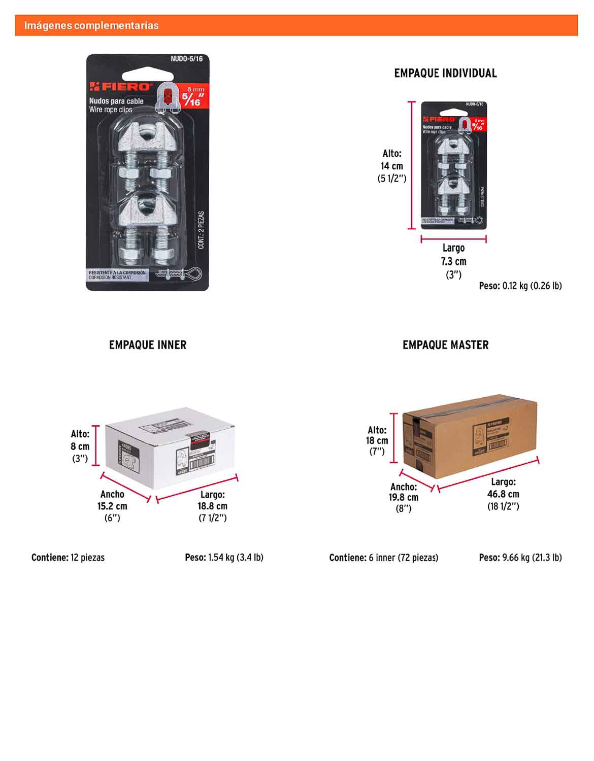 Nudo Perro Hierro Galvanizado Cable 5/16