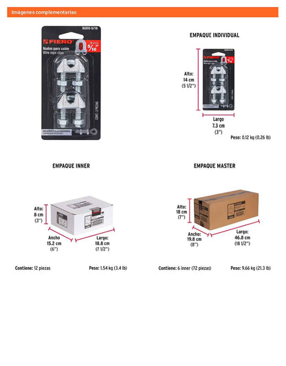 Nudo Perro Hierro Galvanizado Cable 5/16
