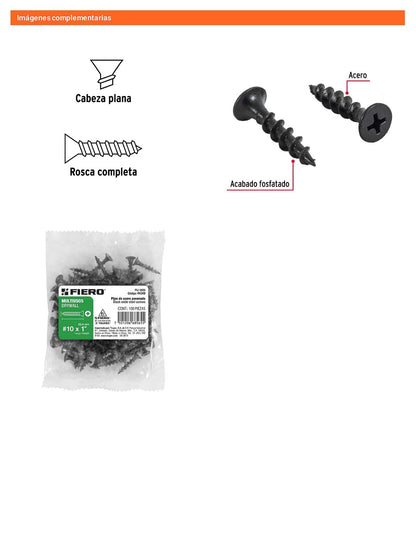 100 Tornillos Multiusos 10 x 1 pulg