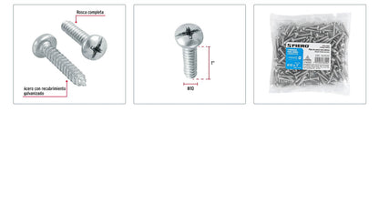 Tornillo gypsum para lamina 10 x 1 pulg