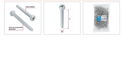 Tornillo gypsum para lamina 10 x 2 pulg