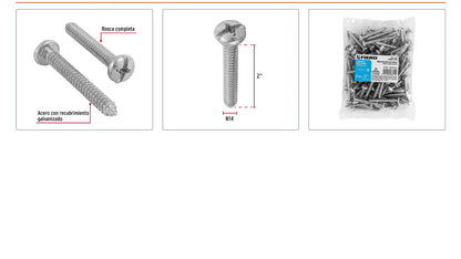 Tornillo gypsum para lamina 14 x 2 pulg