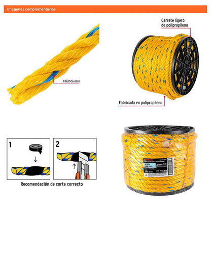 Cuerda Polipropileno 25mm Carrete 30kg