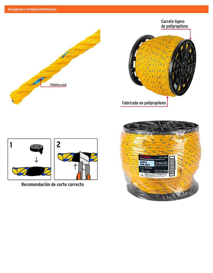 Cuerda Polipropileno 11mm Carrete 20kg