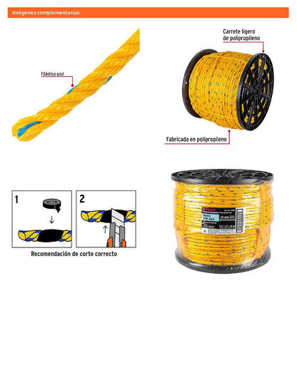Cuerda Polipropileno 13mm Carrete 30kg