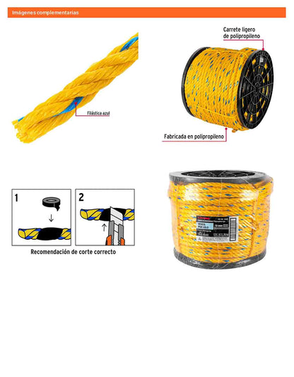 Cuerda Polipropileno 19mm Carrete 30kg