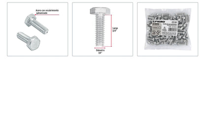Tornillos tipo maquina 1/4 x 3/4