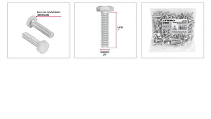 Tornillos tipo maquina 1/4 x 1