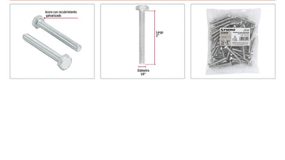 Tornillos tipo maquina 1/4 x 2