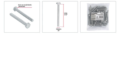 Tornillos tipo maquina 1/4 x 2-1/2