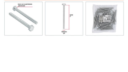 Tornillos tipo maquina 1/4 x 3