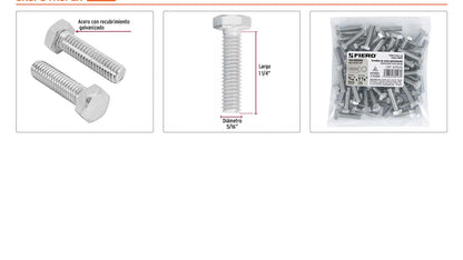 Tornillos tipo maquina 5/16 x 1-1/4