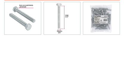 Tornillos tipo maquina 5/16 x 2-1/2