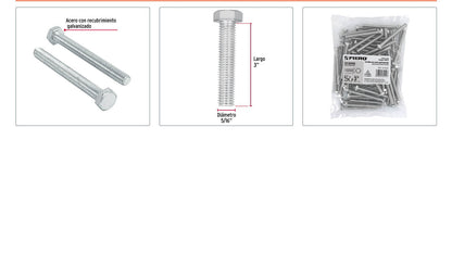 Tornillos tipo maquina 5/16 x 3