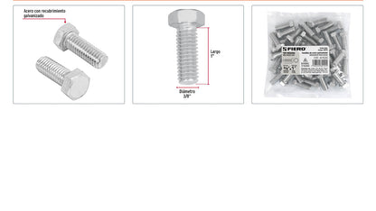 Tornillos tipo maquina 3/8 x 1
