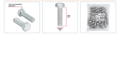 Tornillos tipo maquina 3/8 x 1-1/4