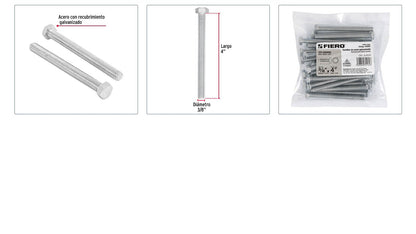 Tornillos tipo maquina 3/8 x 4