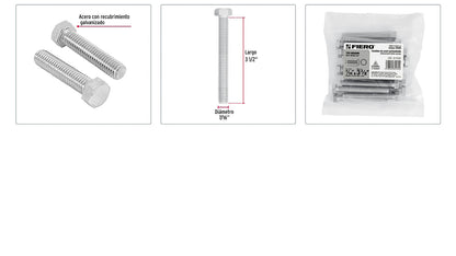 Tornillos tipo maquina 7/16 x 3-1/2