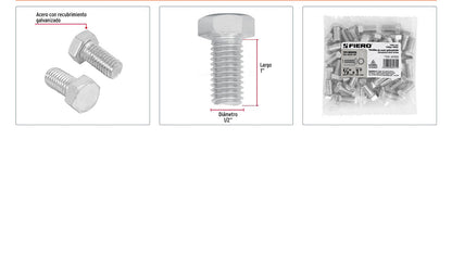 Tornillos tipo maquina 1/2 x 1