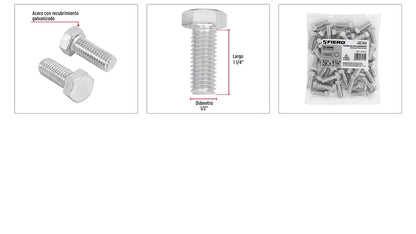 Tornillos tipo maquina 1/2 x 1-1/4
