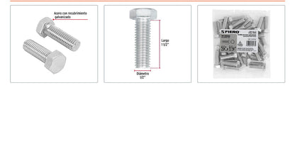 Tornillos tipo maquina 1/2 x 1-1/2