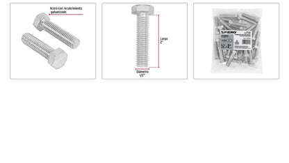 Tornillos tipo maquina 1/2 x 2