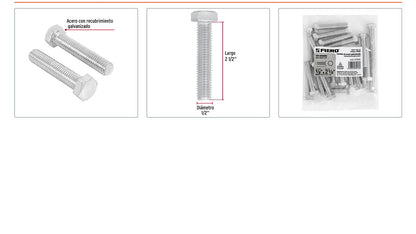 Tornillos tipo maquina 1/2 x 2-1/2
