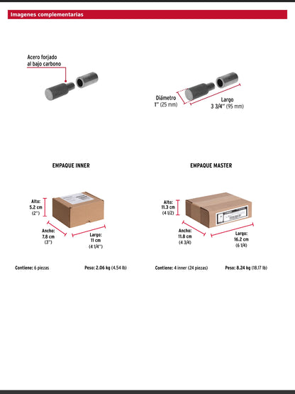 Bisagra tubular soldable de 1 pulgada