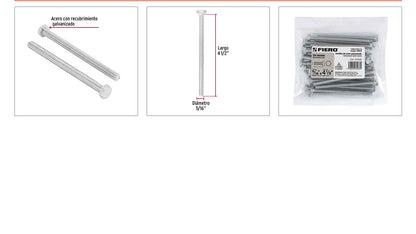 Tornillos tipo maquina 5/16 x 4-1/2