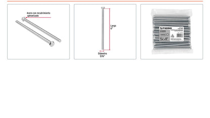 Tornillos tipo maquina 5/16 x 6