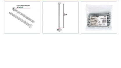 Tornillos tipo maquina 3/8 x 5