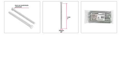 Tornillos tipo maquina 3/8 x 6