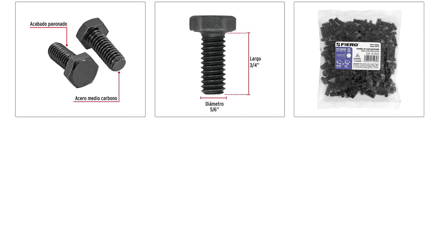 Tornillos grado 5 5/16 x 3/4