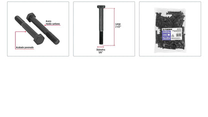Tornillos grado 5 5/16 x 2-1/2
