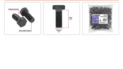 Tornillos grado 5 1/2 x 1-1/4