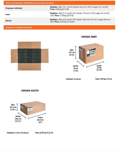 Caja cuadrada 4x4 pulg plástica