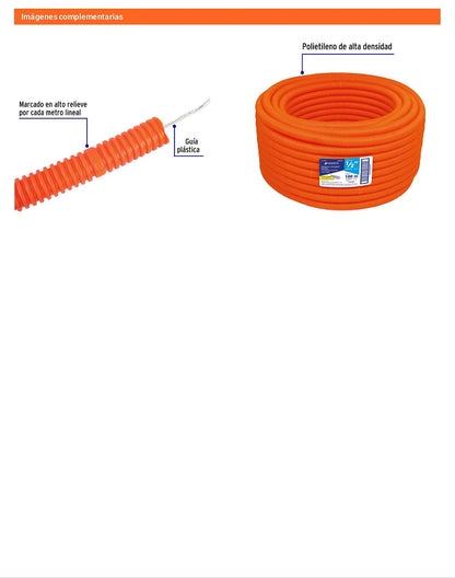Poliducto 1/2 pulg c/guía rollo 100m