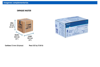 Regadera redonda metálica de 3" con brazo y chapetón cromados