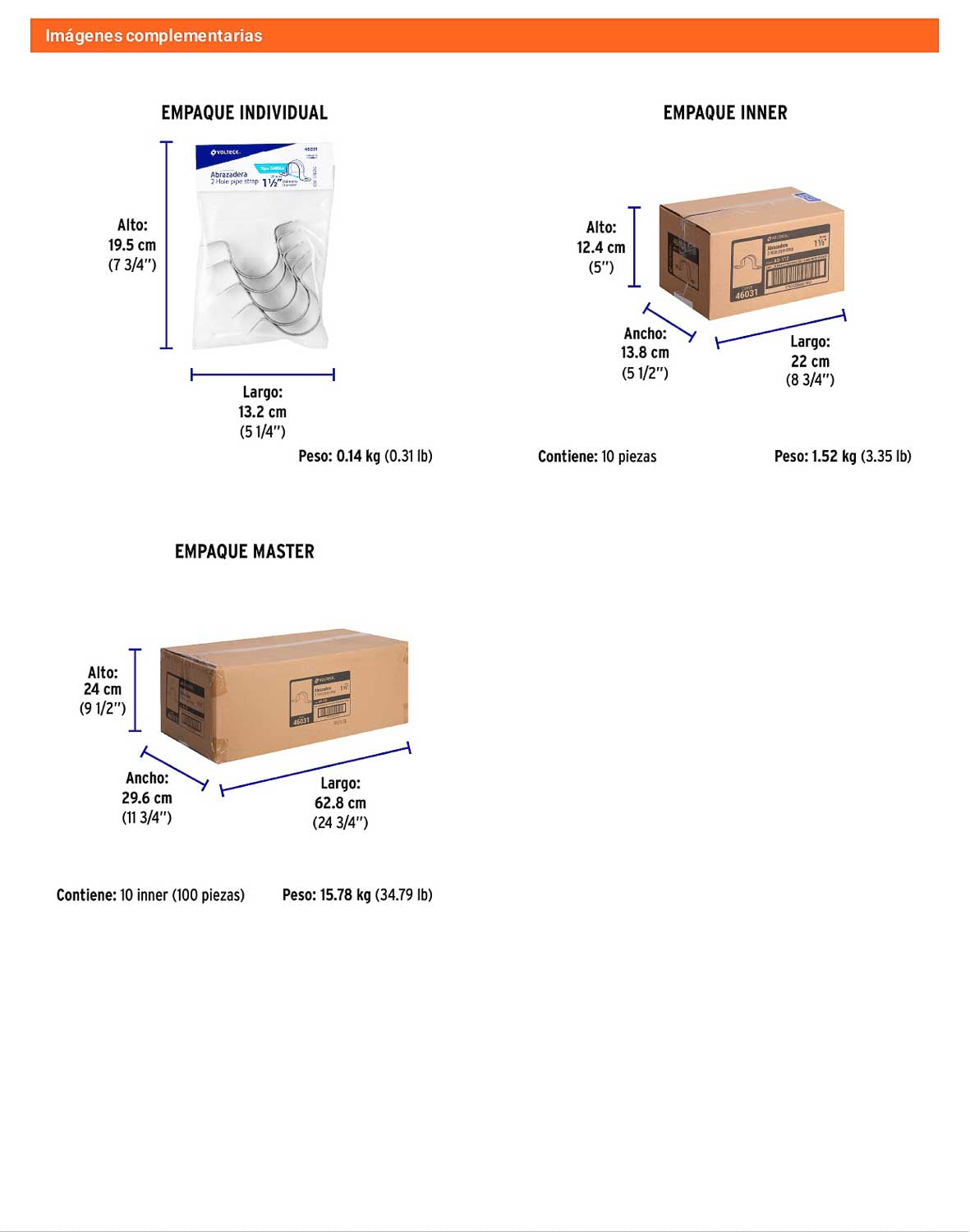 Bolsa 5 abrazaderas omega 1-1/2 pulg