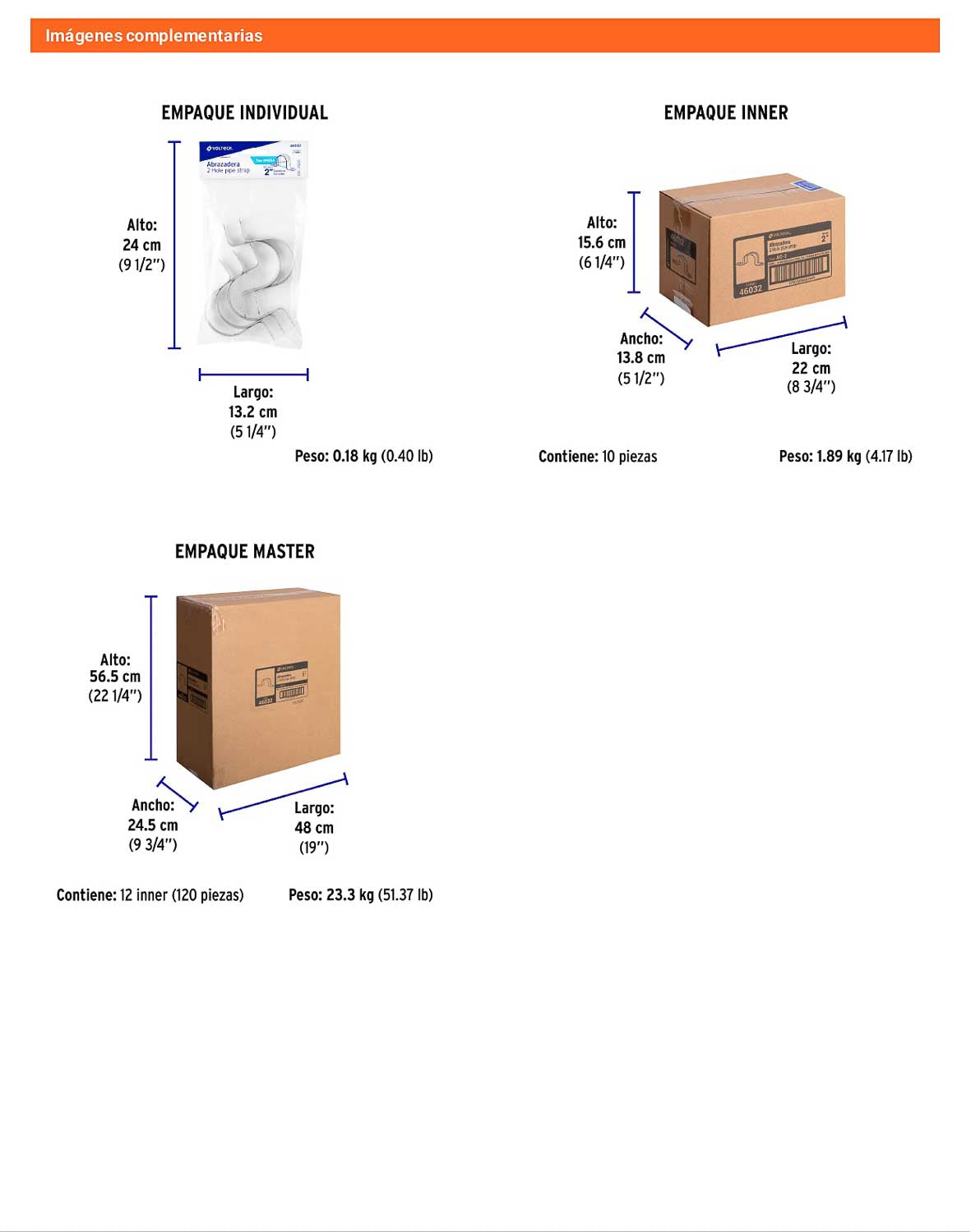 Bolsa 5 abrazaderas omega 2 pulg