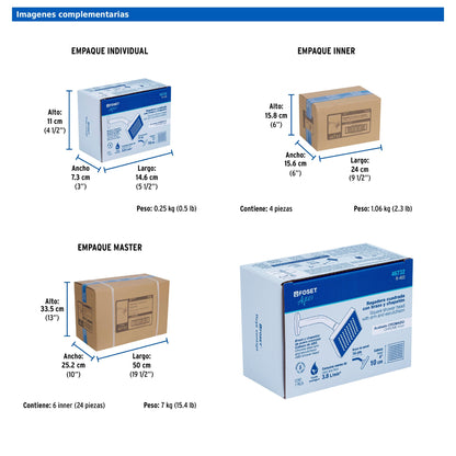 Regadera cuadrada de 4" en ABS con brazo y chapetón cromados
