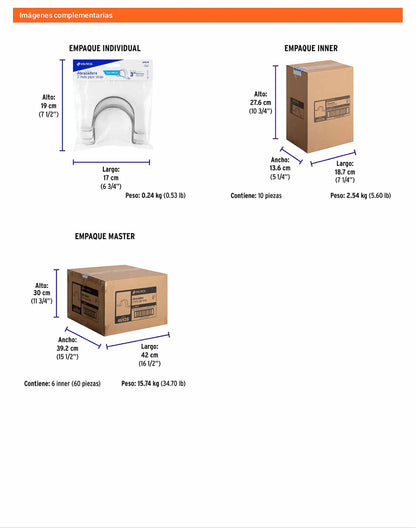Bolsa 5 abrazaderas omega 3 pulg