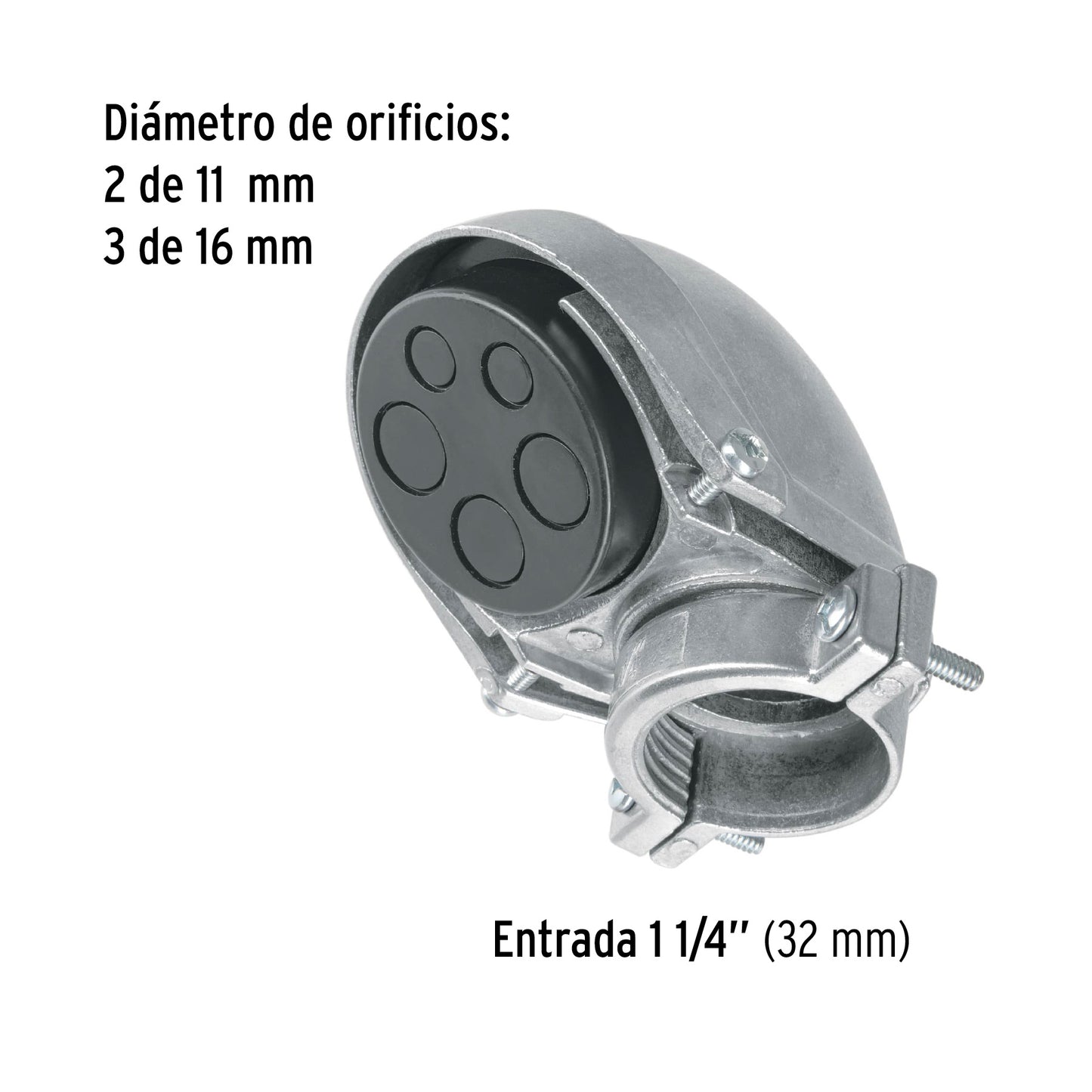 Mufa con abrazadera tubo 1-1/4 pulg