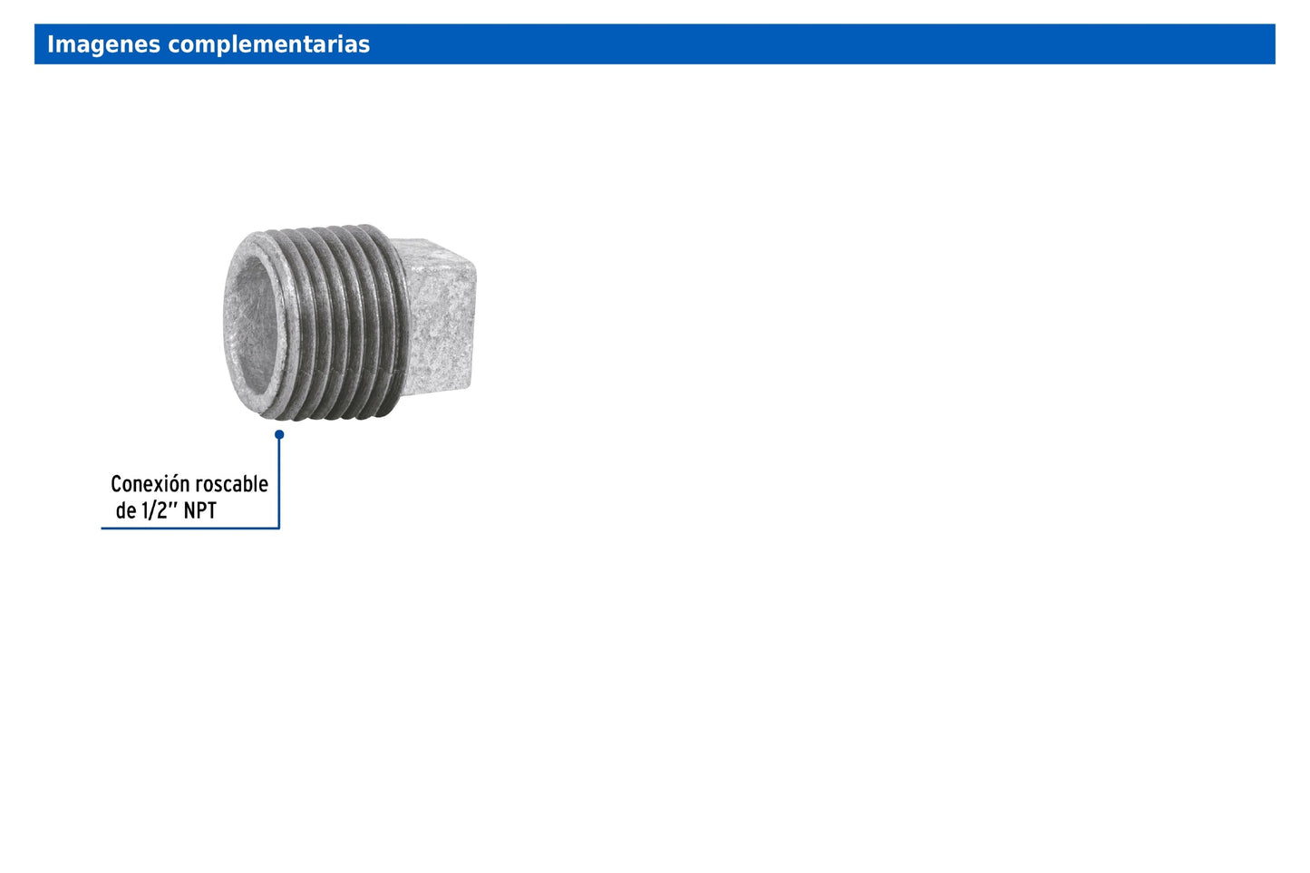 Tapón macho de 1/2" en acero galvanizado